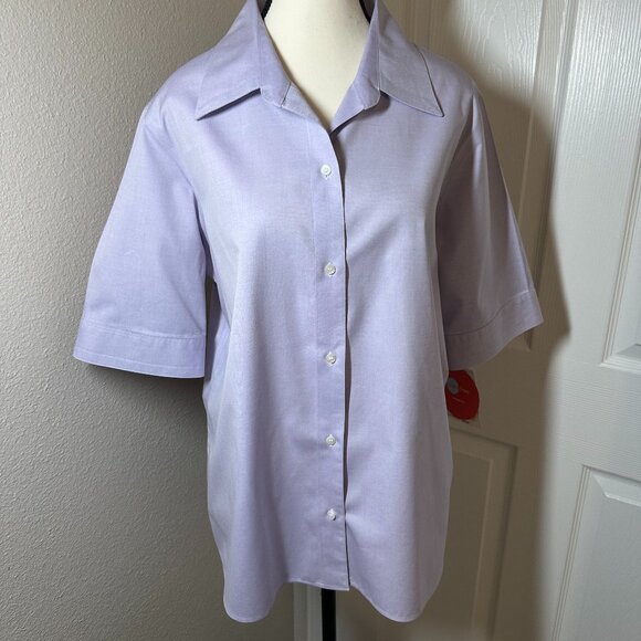 Liz Claiborne Plus Size 16 No Iron Lilac button down shirt - Picture 1 of 8